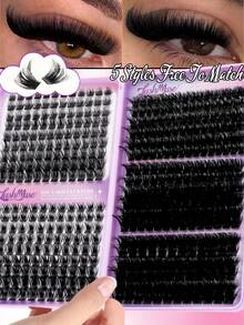 432pcs D-Curl Fluffy False Eyelash Clusters, Cluster Lashes, 0.07mm D-Curl 10-16mm Mixed Natural Eyelash Extension, Super Thick Growth Cluster Lashes, Curled Individual Lashes, Cartoon-Like Growth Lashes, Suitable For Beginners Home Use - View 4