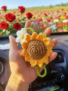 1件裝汽車掛飾手工DIY材料包，療癒花卉車飾，四季通用創意汽車內飾裝飾，新款手工禮物，必備精美車飾，女孩最愛 - A - 查看 9