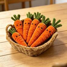 Un juego de tallos de chenilla de verduras en una cesta, kit de manualidades DIY con limpiapipas, con ojos negros, para proyectos artísticos y creativos de artesanía DIY, se puede usar para decoración de escritorio y hogar después de completarlo - Una cesta de verduras - Ver 6