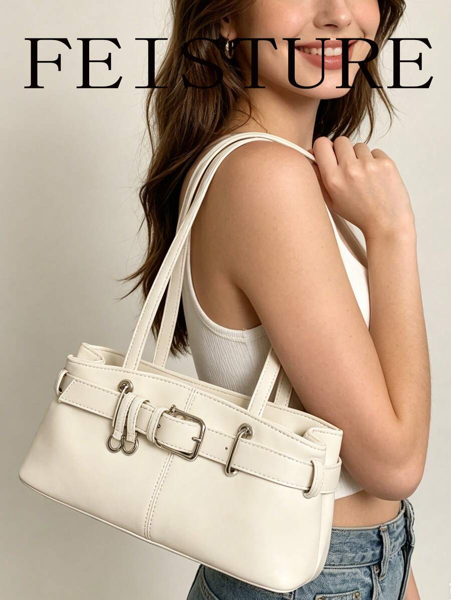 FEISTURE 1pc Fashion Women's Underarm Shoulder Bag With Strap, Suitable For Daily Outings, Dates And Commuting