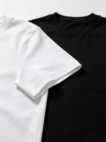 100% algodónCamiseta Oversize de Manga Corta con Estampado de Corazón Rosa y Esqueleto de Café - Suave y Transpirable, Cuello Redondo, - Negro - Ver 4