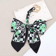 1pc Women's Fashion Versatile Multi-Color Silk Scarf Bow Handmade Woven Pendant, Exquisite Bag Decoration Accessory, Personalized Car Hanging Slouchy Keychain Ribbon, Anti-Loss Convenient Hanging, Suitable For Dates, Gatherings, Birthday Parties - Multicolor - View 19