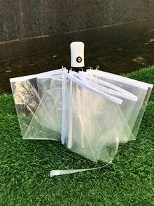 1pc Three-Fold Automatic Transparent Umbrella - A - View 2