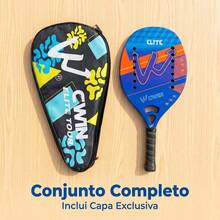 Professional Adult Beach Tennis Racket With Carbon Fiber Surface, Lightweight Shock Absorption, Includes Protective Storage Bag, Suitable For Training And Competition - Multicolor - View 8