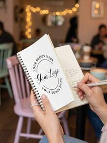 1pc Customized Logo Text Spiral Notebook, Personalized Cover Design, Custom Memo Pad Back To School Stationery Diary Planner, Suitable For Classroom Supplies - Multicolor - View 3