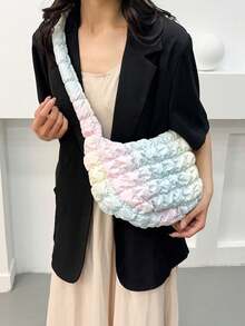 Fashion Solid Color Soft Shoulder Bag Puff Cloud Pleated Underarm Bag Versatile Daily Commute - Multicolor - View 11