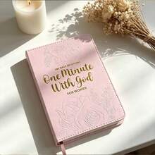 1本 One Minute WITH GOD 女性專用 365天每日禱告粉色皮革日記本 文具用品 - A - 查看 3