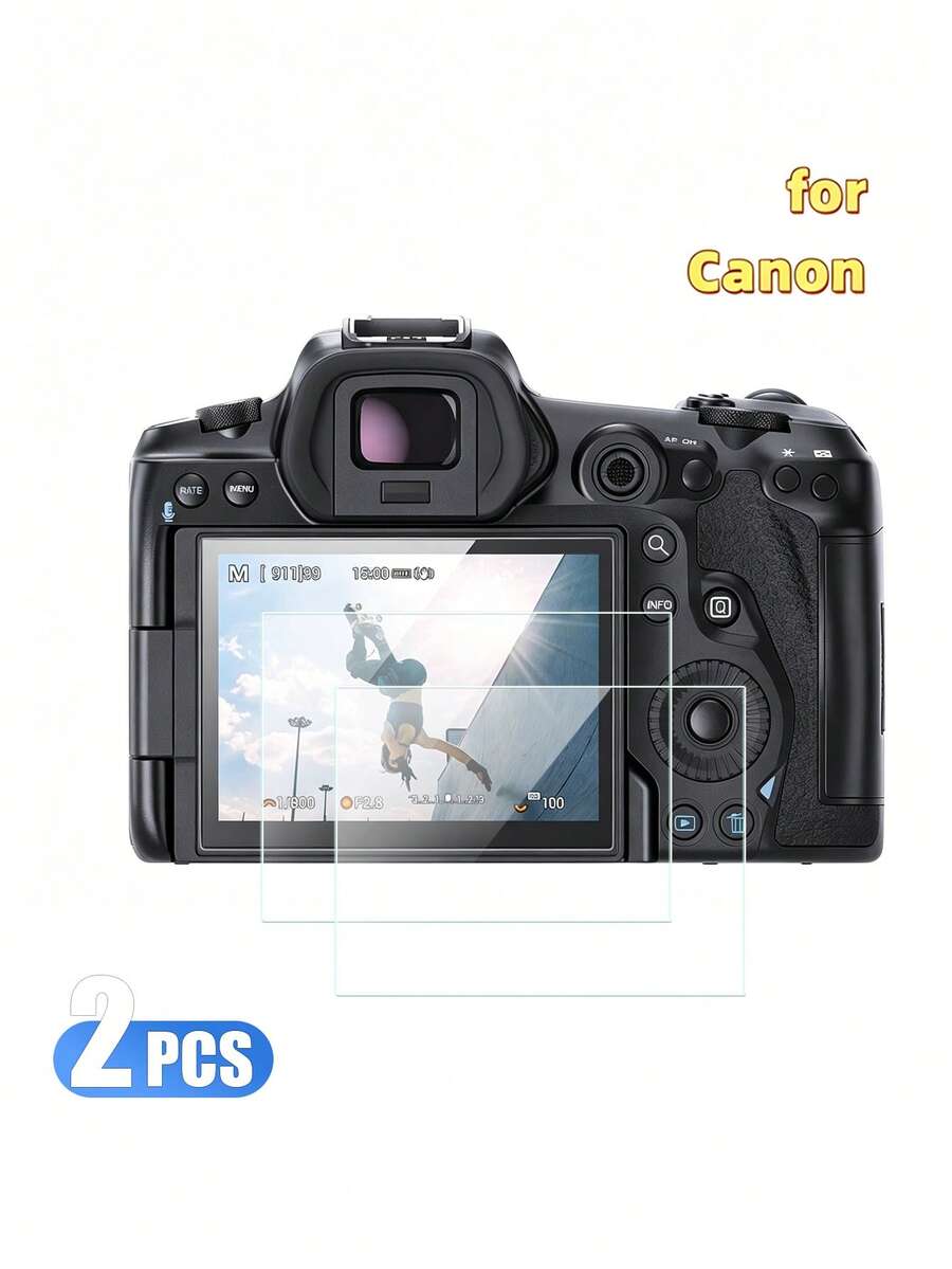 Taamyllrenz 2入裝 EOS R6 Mark II 鋼化玻璃螢幕保護貼,高透光率、超清晰顯示、耐刮損,實用相機配件,適合女性、母親、親友與同事的生日、聖誕節、母親節及其他慶祝節日禮物 - EOS R6 Mark II - 查看 1