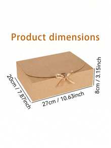 4pcs Kraft Paper Gift Box With Lid & Ribbon Closure - Large Vintage Folding Gift Box For Candles, Soaps & Journals, -Friends Presentation Box For Wedding, Party & Home Decor - Camel - View 5