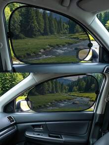 1 Set Mesh Car Window Sunshade, UV Protection Heat Insulation Side Window Curtain, Universal High Definition Driving Vision Car Sunshade - Car Window Mesh - View 1