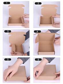 30/20/10/1pc Mini Corrugated Mailer Box Set, Simple Natural Color Airplane Box, Handmade Gift & Accessory Shipping Box, Sturdy And Durable, Suitable For Packaging, Party & Holiday Gift Wrapping And Christmas Gifts (1 Set/10pcs) - K - View 11
