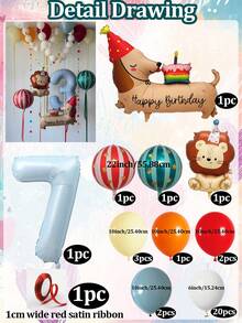1 Set de Globos de Lámina Azul Claro Mate con Números, León de Cumpleaños & Estrella 4D, Pastel de Cumpleaños, Perro Salchicha, Paquete Combinado, Incluye Globos de Lámina Mate Azul Claro Números 0-9, Globos de Látex (Amarillo Macaron/Naranja/Rojo/Azul Vintage), Pastel de Cumpleaños Perro Salchicha, Globo de Lámina León de Cumpleaños Mate + Globo Estrella 4D de 22" con Rayas Rojas/Verdes, Globo de Lámina Rayas Rojas & Rosas de Carnaval - Multicolor. - Ver 19