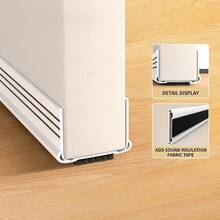1 pieza Tira de sellado de puerta de PVC de 93cm/5.5cm, tira de sellado de ventana flexible autoadhesiva a prueba de colisiones y a prueba de sonido - A - Ver 5