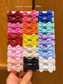 30pcs Colorful Sweet Bow Decor Hair Clips - Multicolor - View 3