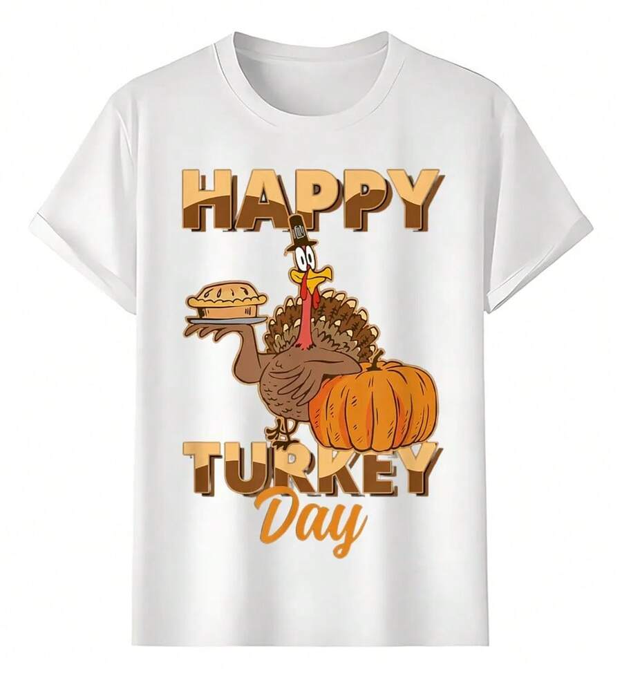 Happy Turkey Day T-Shirts - White - View 1