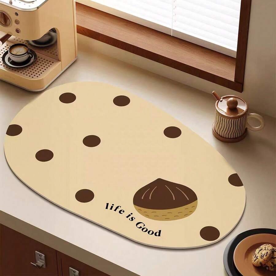 Kitchen Dish Drying Mat, Table Mat, Absorbent Mat, Countertop Dish Mat, No-Wash Table Mat, Bowl And Plate Drying Mat - Nut - View 1