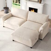 Modular Cloud Sectional Sofa, Beige 3 Seat With Storage Footstool - 米色三座 - 查看 8