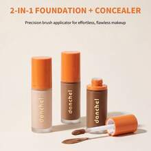 danche 2-In-1 Matte Concealer Foundation Liquid With Built-In Sponge Brush, High Coverage Buildable Liquid Base, Velvet Soft Focus Finish, Oil Control And Sweat-Resistant, Creates Flawless Complexion - Multicolor - View 5