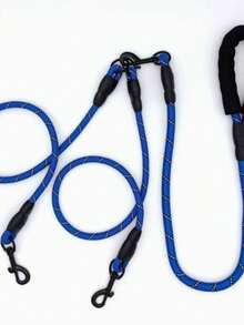 One-To-Two Dog Leash, Outdoor Double-Headed, Golden Retriever, Shiba Inu, Small, Medium, Large Dog P-Chain, Dog Walking P-Rope - Multicolor - View 6