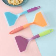 1/2 piezas Espátula de silicona translúcida para rollos de pollo, herramienta de cocina resistente al calor, espátula antiadherente para pizza y panqueques, adecuada para raspador de horneado, espátula para sartén de freír en el hogar - Multicolor - Ver 9
