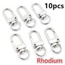 10 piezas de ganchos con cierre de langosta a presión para llaveros DIY, accesorios y suministros para hacer joyas - 33x13mm - Ver 10