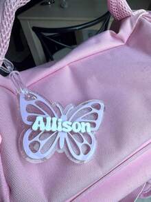 Butterfly Backpack Name Tag Personalized Keychain For Kids Name Bag Tag Custom Lunch Box Butterfly Theme Keychain For Kids Acrylic Backpack - Butterfly Pendant - View 8