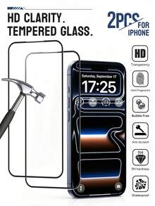2片裝適用於 iPhone 17 Pro Max | 軍規防碎 9H 硬度全螢幕鋼化玻璃 | 無氣泡易安裝 99.99% 高透明度 | 相容 16/15 Pro Max/15 Pro Plus/14 Pro Max/14 Pro/13 Pro Max/12/11 Pro Max | 生日節日禮物 - 無色 - 查看 29