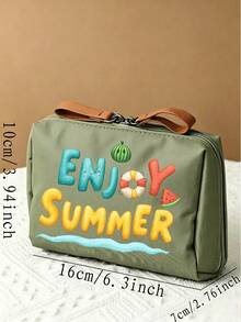 Enjoy The Summer Vibe With Watermelon Print Storage Bag! This Portable Zipper Makeup Bag Comes In 3 Colors, Perfect For Beach Trips, Beauty Enthusiasts, And Those Seeking Short-Term Vacations. - Multicolor - View 6