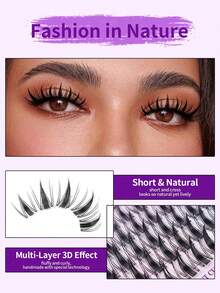 60/120pcs D-Curl Fairy Eyelash Clusters 8-18mm Cartoon Style Eyelash Clusters, DIY Eyelash Extensions, Moist Spiky Anime Eyelashes, Single Eyelash Clusters, Ultra-Thin Invisible Eyelash Band, Suitable For Beginners Daily, Wedding, Date, Party, Music Festival, Halloween And Other Occasions. Eyelash Clusters, Eyelash Clusters, Single Eyelashes, False Eyelashes. - D - View 8