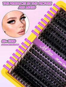 288 Clusters Of D-Roll Vacation Eyelashes, 9-16mm, 80+100D, Soft And Thick, Suitable For Beginners To Wear Quickly, Lightweight And Portable, Suitable For Daily Wear And Party Styling, Lash Clusters,Manga Lashes,Cat Eye Lashes,Lash Tech Supplies - D - View 5