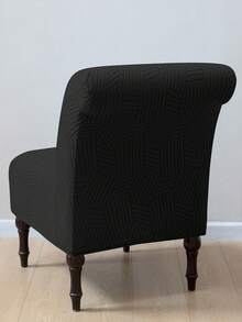 1PC Surfing Jacquard Chair Cover, Polyester Elastic Jacquard, Machine Washable, Suitable For Living Room Study Sofa Chair Protection - Black - View 5