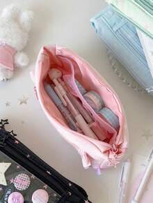 1件女孩高顏值糖果色五角星布料筆袋 學生蕾絲文具收納袋 文具盒 開學季 入學首日 - 彩色 - 查看 10