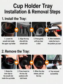 Universal 3-In-1 Car Cup Holder Expander, 360° Rotating Multi-Cup Adapter, Adjustable Base Car Interior Beverage Storage Rack - A - View 9