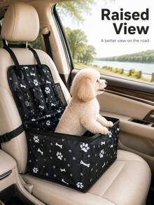 Waterproof Breathable Pet Car Seat, Portable Foldable In-Car Dog Ty Basket For Small Medium Pets, Universal Car Seat Cover With Breathable Mesh, Non-Slip Bottom & Seat Belt Anchor For  Pet Riding - One Size Fits All - View 5
