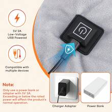 Hailicare USB Electric Heating Shoulder & Neck & Waist Pad, 3 Temperature Settings (45℃-55℃-65℃), Battery-Free, Soft Heat Compress Back Shawl Neck & Shoulder Fast Heating Pad, Portable, Suitable For Office/Home Use, Ideal Holiday Gift - Grey - View 4