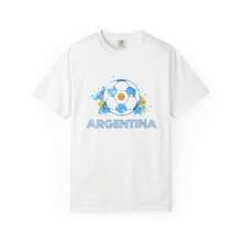 Argentina Soccer Ball Floral Print T-Shirt |   Football Tee - Black - View 6