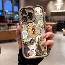 Funda para teléfono con temática de Gravity Falls, compatible con fundas para teléfonos , Apple, VIVO, OPPO, , ,  y Honor. Fabricada en TPU, ofrece protección contra golpes y caídas. - Marrón - Ver 2