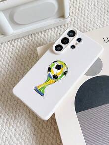 1 pieza Funda de teléfono con patrón pintado de grafiti de fútbol minimalista de moda, textura de cuero TPU suave resistente a caídas, arañazos y huellas dactilares, adecuada para teléfonos /Apple Apple11/12/13/14/14plus/15/15plus/16/16plus/7/8plus/17/17pro y otros modelos, cubierta protectora - Multicolor - Ver 3