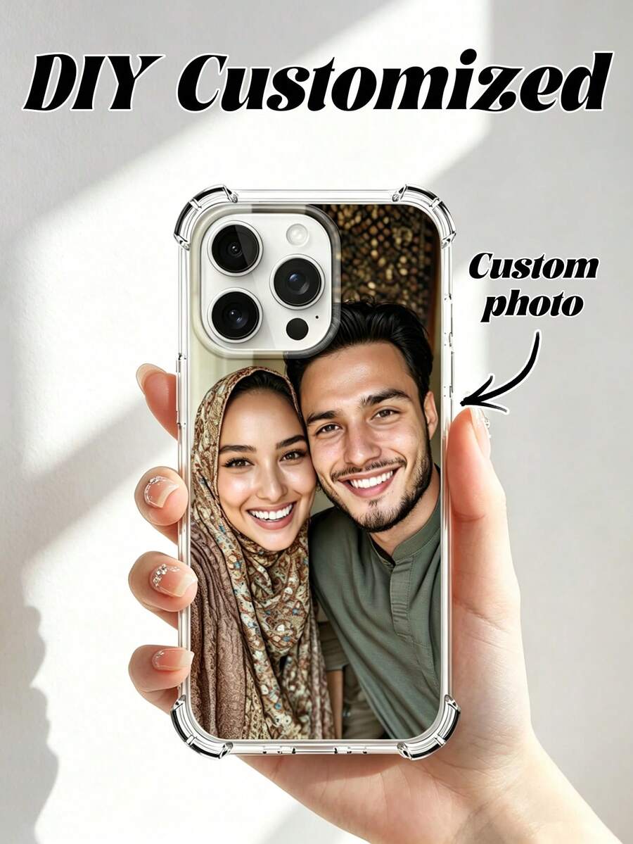 Casing Ponsel DIY dengan Sudut Airbag, Casing Foto Kustom, Kompatibel dengan 15 Pro Max / S25 Ultra / S25 Plus, Hadiah Foto Pernikahan, Hadiah untuk Pasangan, Teman, Keluarga, Wisuda, Ulang Tahun Pernikahan, Ulang Tahun, Angkatan 2026, Hadiah yang Dipersonalisasi, Hadiah Hari Ayah