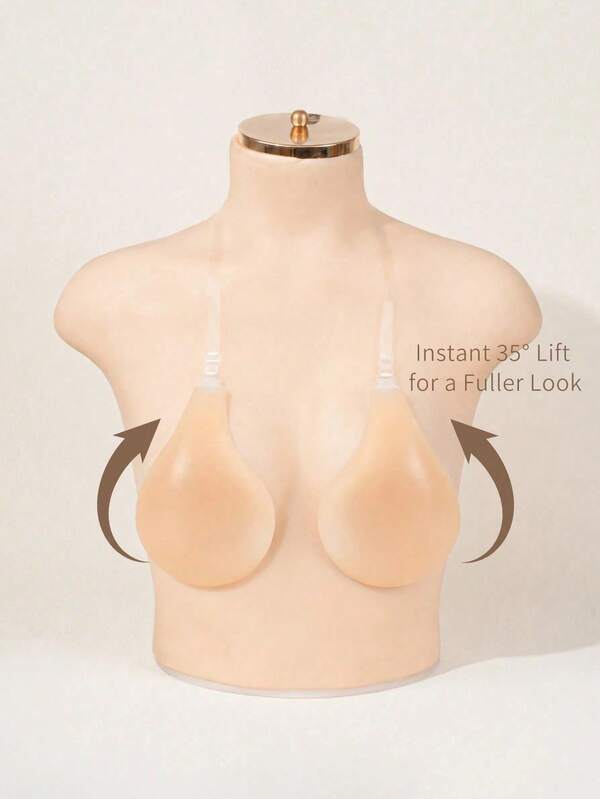 1 pieza Sujetador de silicona con efecto elevador de gota de agua, tirantes transparentes ajustables antideslizantes, sujetador adhesivo invisible para busto grande, vestido de novia sin espalda