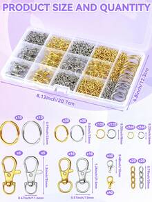 990PCS Keychain Making Kit-Key Ring,Key Chain Clip,Lobster Claw Clasps,Swivel Snap Hook, Jumprings & Extender Chain For Crafts,DIY And Jewelry Making - Multicolor - View 2