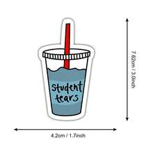 1PC Student Tears Funny Relatable Sticker, Academic Stress Humor Design For Laptops, Notebooks, Water Bottles, Journals, Lockers, Perfect Gift For Students, Crammers, Teachers, And Emotionally Overwhelmed Learners - Multicolor - View 9