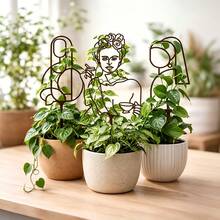 1件 抽象人像造型葉片植物架，適用於攀緣植物與室內植物 - 預設 - 查看 7