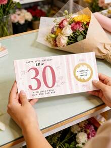 OBOVAY 1pc Personalized Number Striped Scratch-Off Card, Circular Scratch Coating Surprise Exchange Card, Birthday Milestone Gift Prop, Birthday Party Interactive Game Card, Gift Box Atmosphere Decoration, Creative Birthday Greeting Card, Birthday Gift - Multicolor - View 3