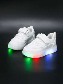 Children's LED Light-Up Sneakers, Baby Soft Sole Lightweight Casual Board Shoes, Light-Up Shoes, Fashionable Multi-Functional Footwear, - White - View 7