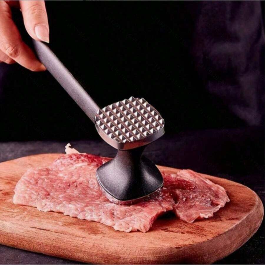 1件裝雙面重型肉鎚，人體工學廚房工具，適用於肉類嫩化、BBQ、戶外燒烤與烹飪、露營裝備，耐用廚房工具，牛排鎚、肉類嫩化器、肉鎚、肉壓碎器、油刷，家居裝飾，廚房用品，烹飪用品，廚房配件，居家必需品，女性禮物，廚師禮物