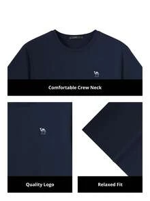 CAMEL CROWN Men's Short Sleeve T-Shirt Summer Quick Dry Crew Neck Sports Casual Half Sleeve Top - Phantom Black - View 5