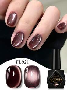 FOUR LILY 1件 10ml 奢華酒紅色貓眼凝膠指甲油，玻璃珠效果磁吸半永久浸泡式 UV LED 凝膠指甲油，適合夏季美甲，居家與沙龍美甲 DIY 指甲用品 - 酒紅色 - 查看 1