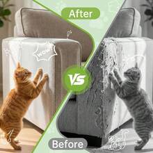 1PC Cat Scratch Board PVC Anti-Cat Scratch Furniture Protector Single-Sided Sticky Couch Protector For Cats Claws Cat Scratch Deterrent For Furniture Door,Cat Accessories 196.85" X 11.81" - 30cm*5m - View 9