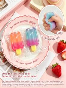 1pc Slow Rebound Gradient Color Popsicle Squeeze Toy, Transparent TPR Material Stress Relief Toy, Ice Cream Shaped Fidget Toy, Soft And Stretchable, Helps Relieve Anxiety, Suitable For Teens, Summer Party Gift, Thanksgiving Gift, Christmas Gift, Halloween Gift, Christmas Stocking Filler - Multicolor - View 10